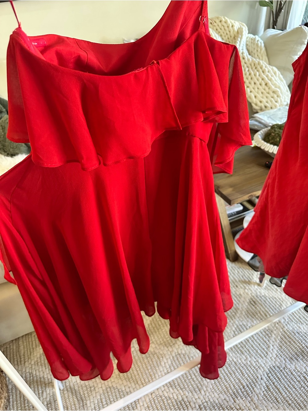 Keepsake Red Flowy Dress S - Picture 8 of 11